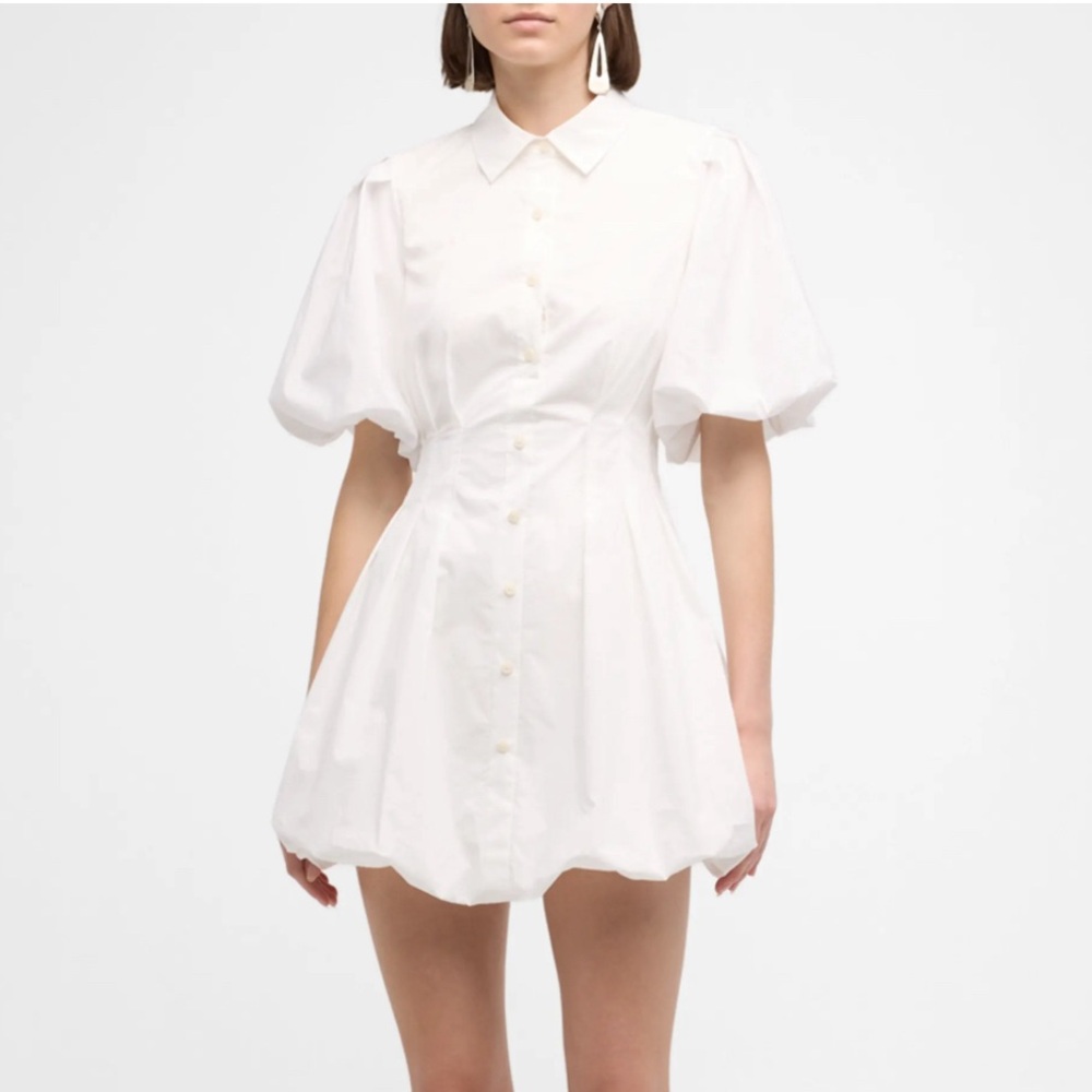 Jonathon Simkhai balloon sleeve pleated mini dress NWT size 10